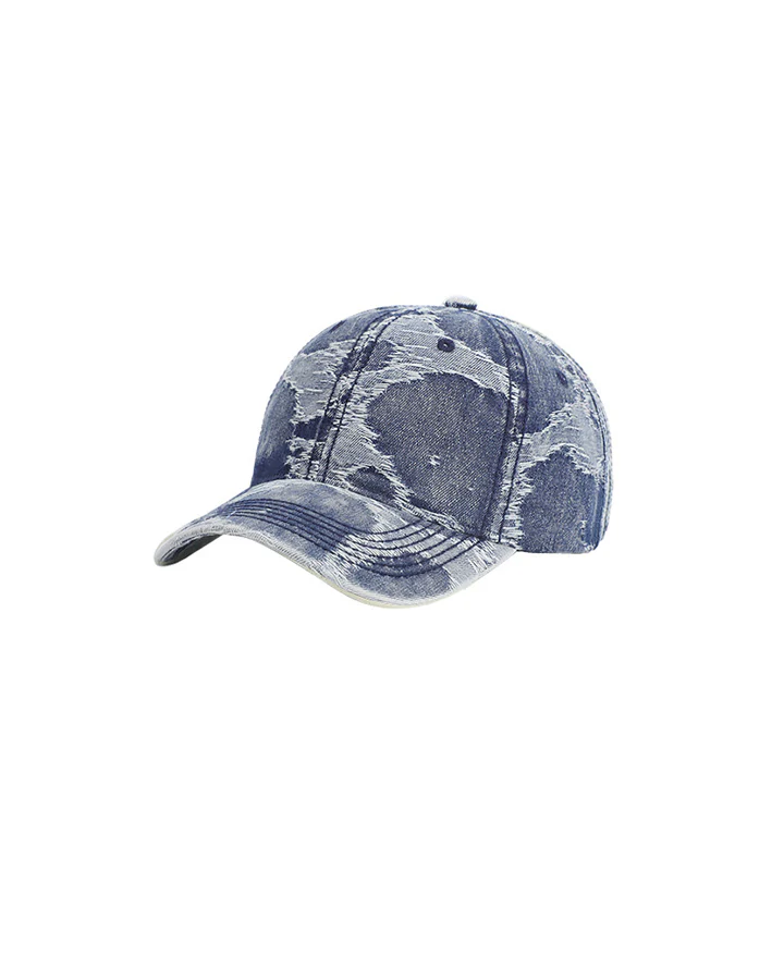 Distressed Denim Baseball Cap - Image 4