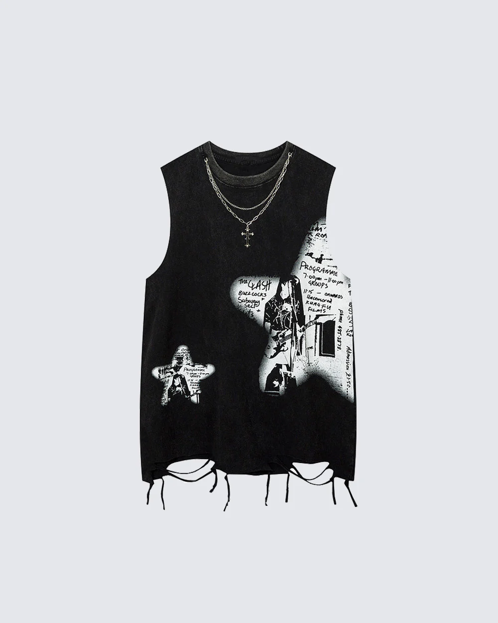 Distressed Graphic Street Sleeveless Tank
