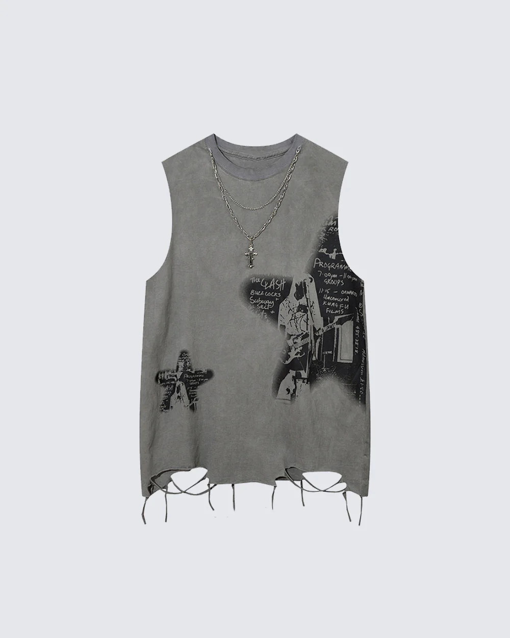 Distressed Graphic Street Sleeveless Tank - Image 2