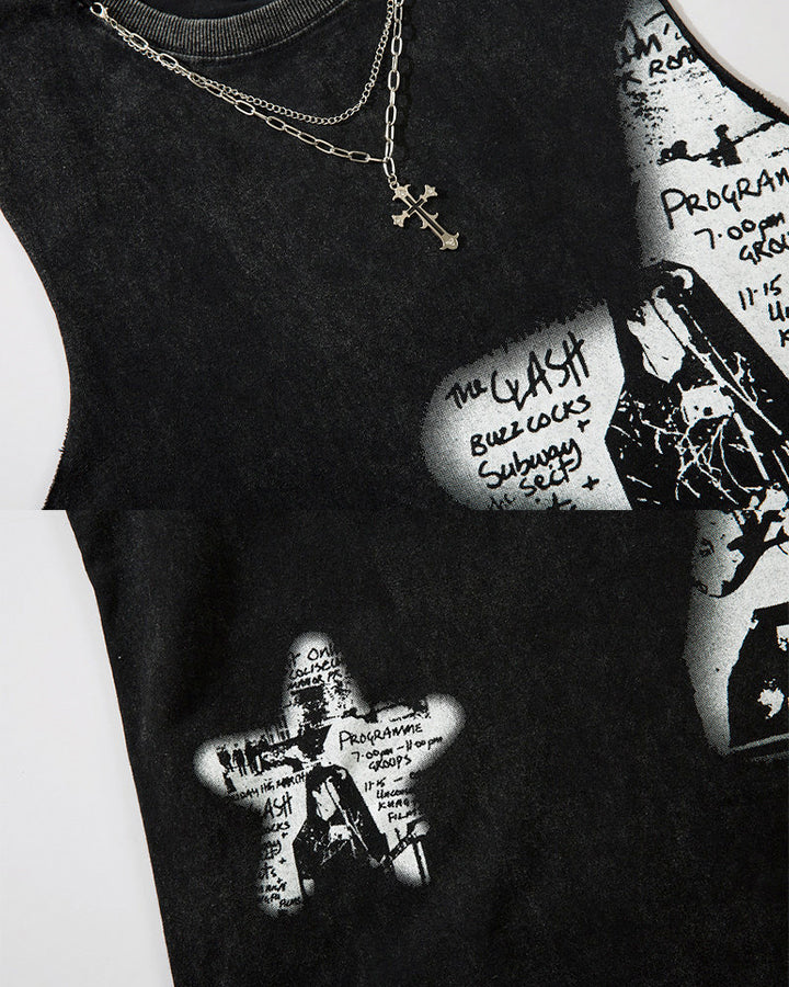Distressed Graphic Street Sleeveless Tank - Image 6