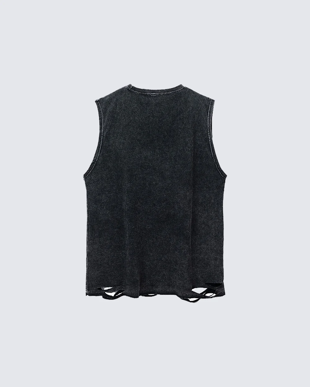 Distressed Hip-Hop Sleeveless Tank - Image 2