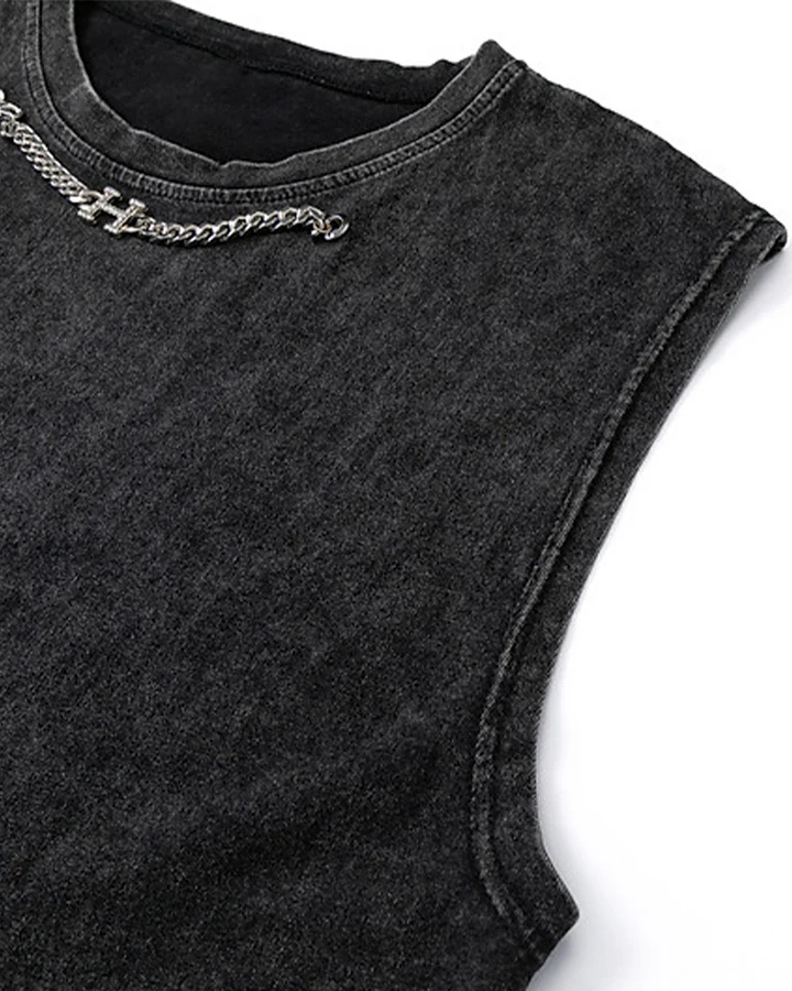 Distressed Hip-Hop Sleeveless Tank - Image 3