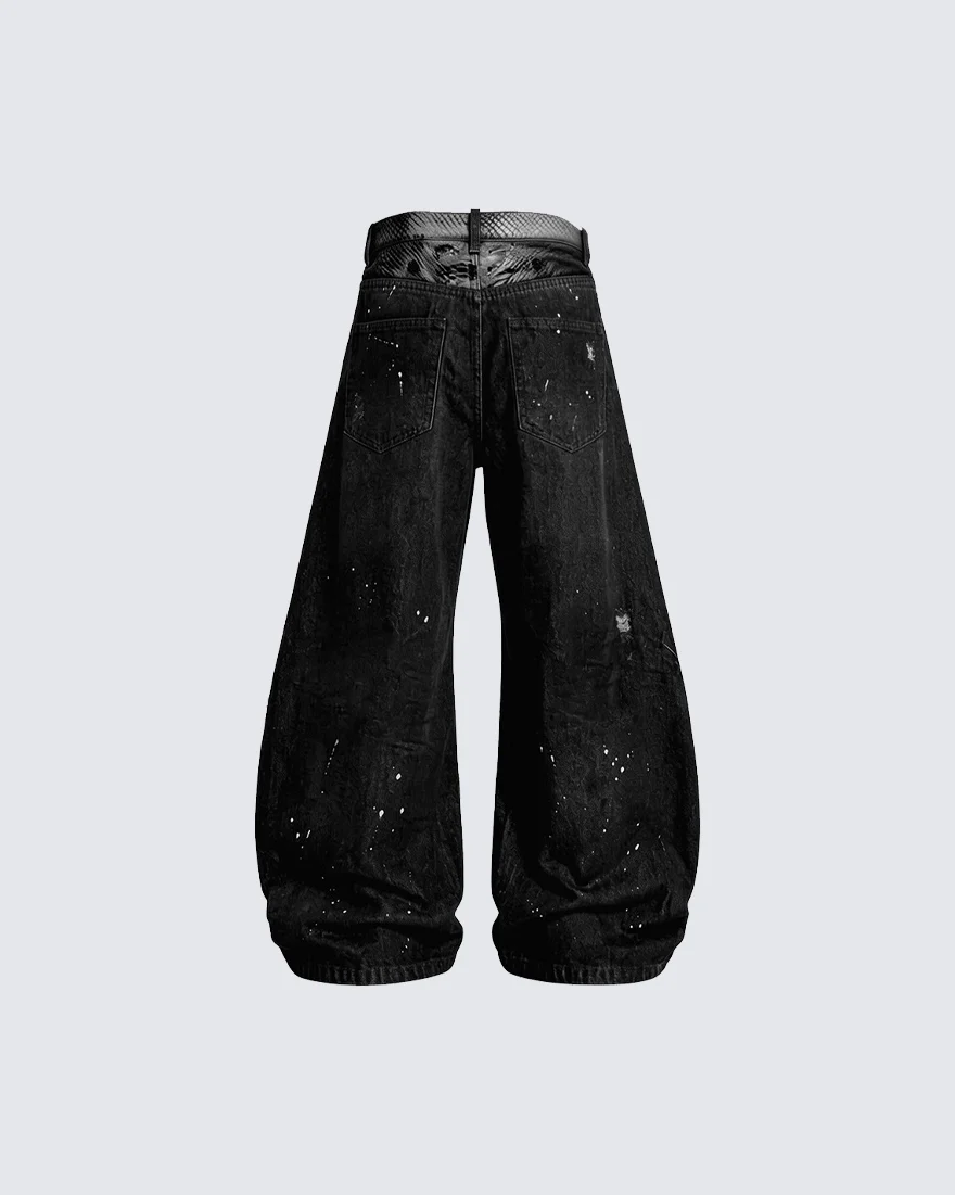 Distressed Hole High-Street Wide-Leg Pants - Image 4