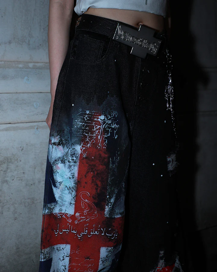 Distressed Hole High-Street Wide-Leg Pants - Image 6