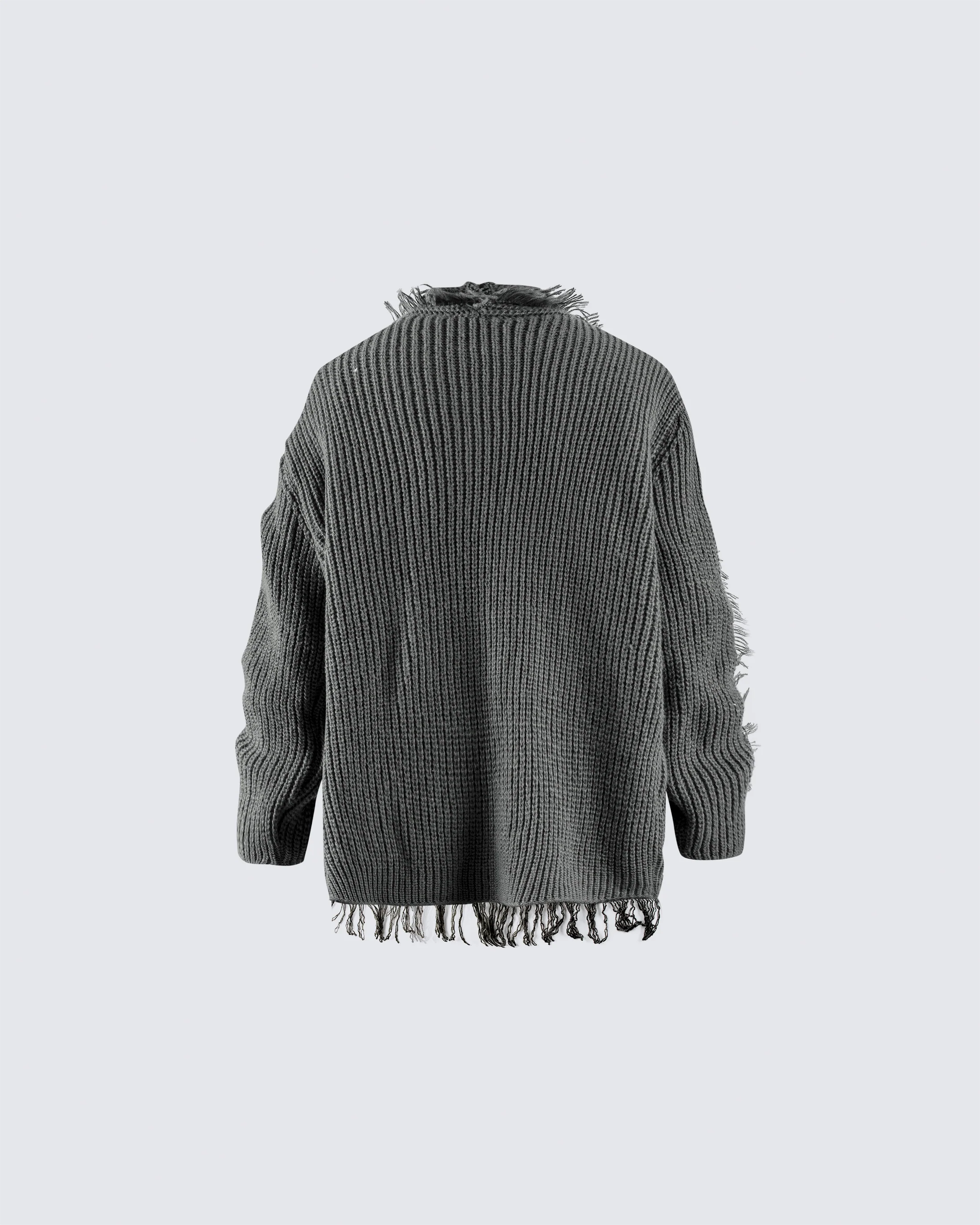 Distressed Knit Open-Front Cardigan - Image 2