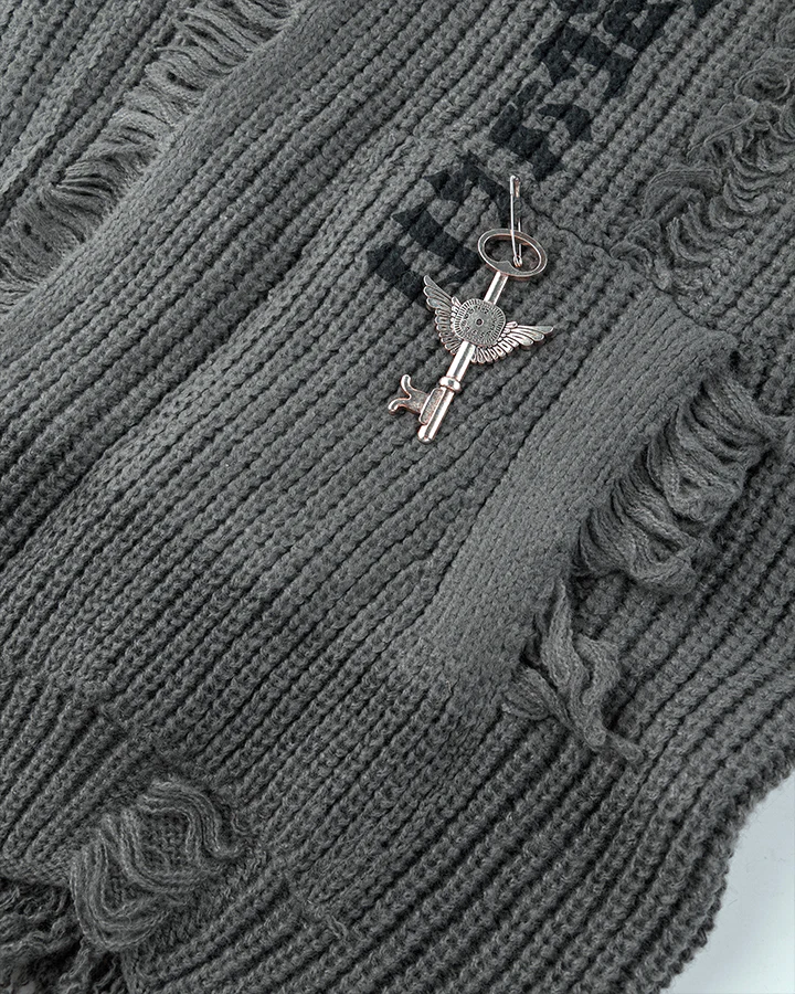 Distressed Knit Open-Front Cardigan - Image 5