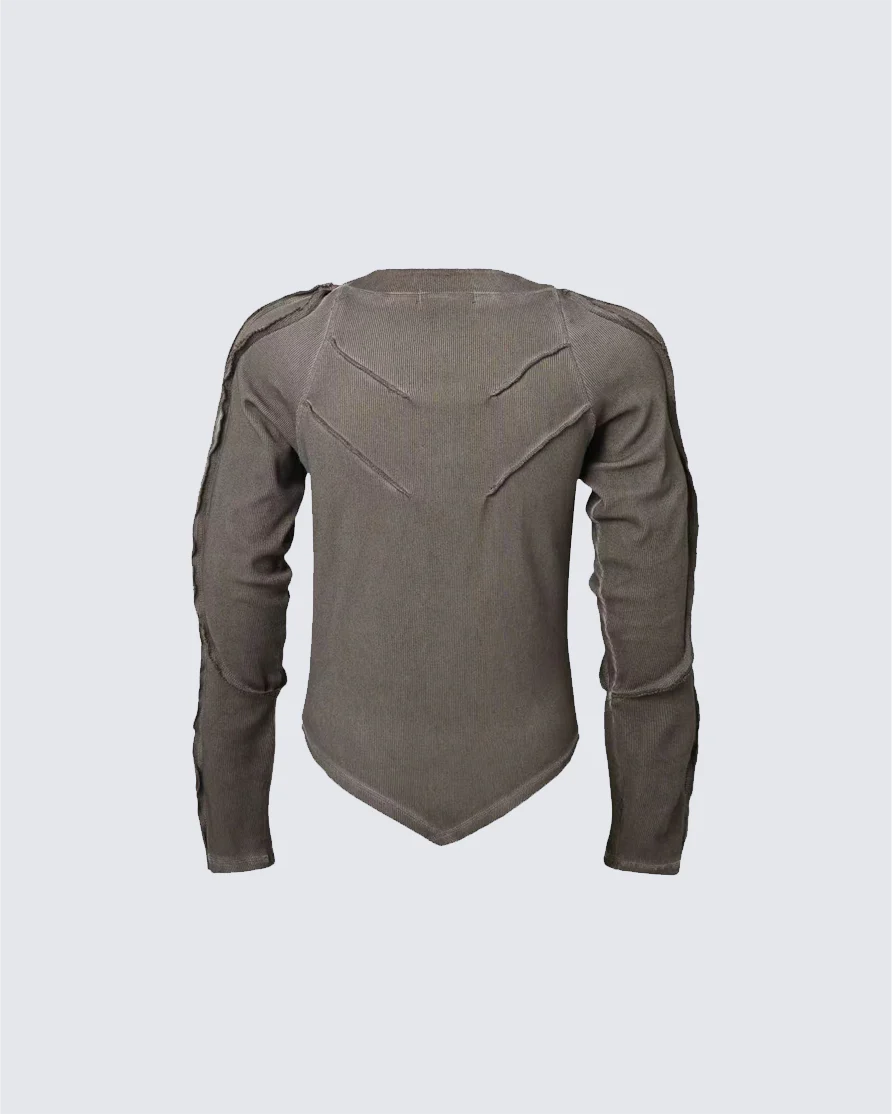 American Vintage Washed Distressed Moto Mecha Sweatshirt - Image 13
