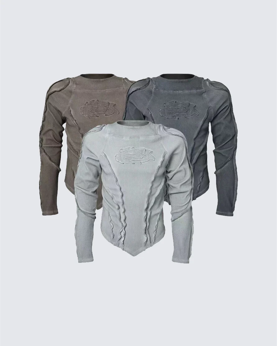 American Vintage Washed Distressed Moto Mecha Sweatshirt - Image 7