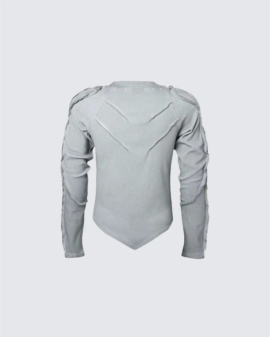 American Vintage Washed Distressed Moto Mecha Sweatshirt - Image 9