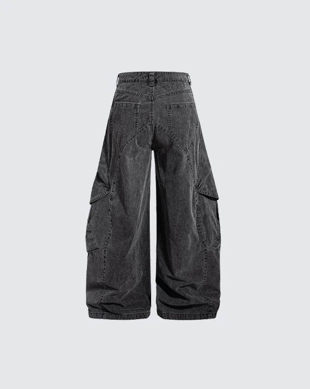 Distressed Panel Wide-Leg Denim Pants - Image 6