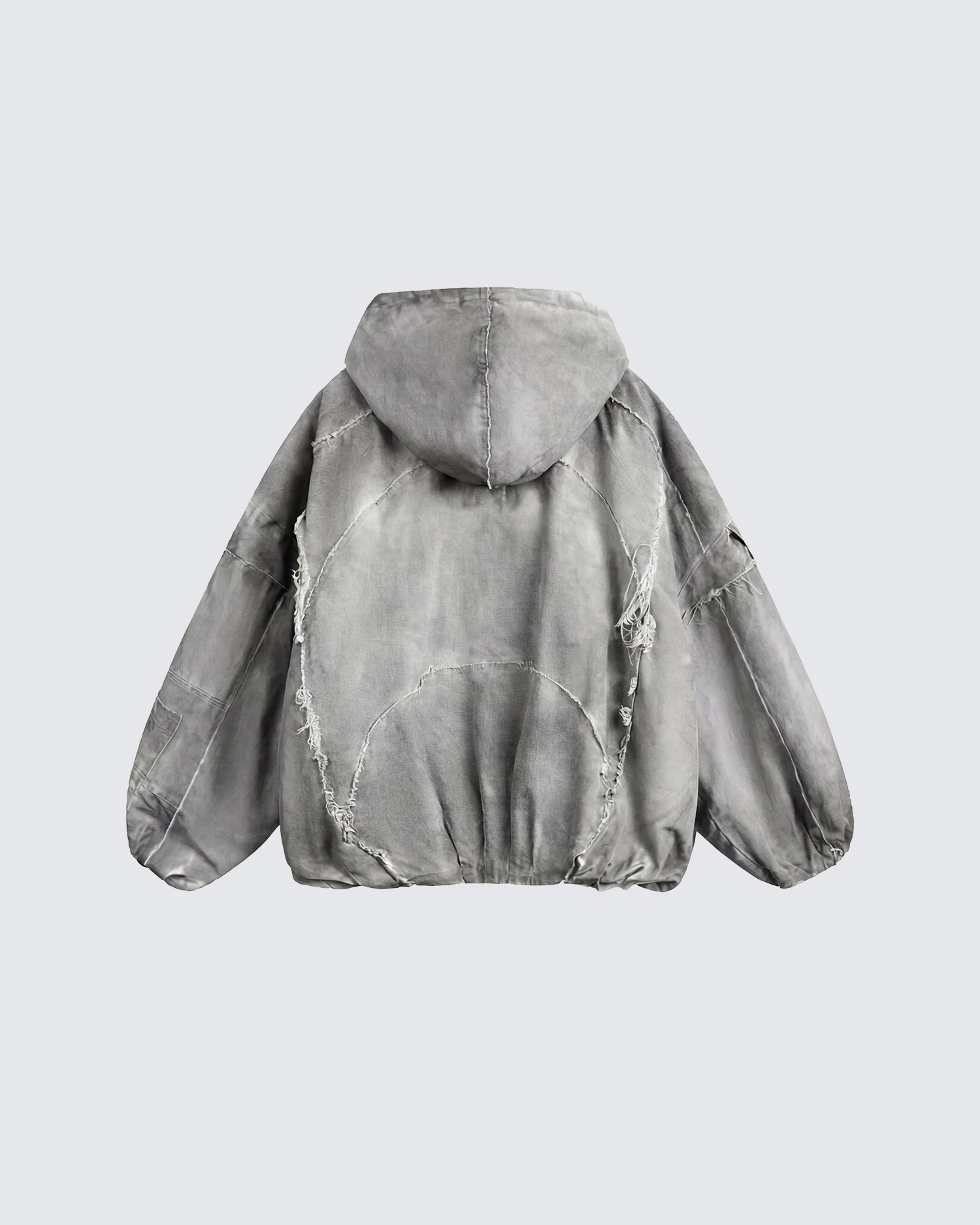 Distressed Patchwork Washed Zip Jacket - Image 3