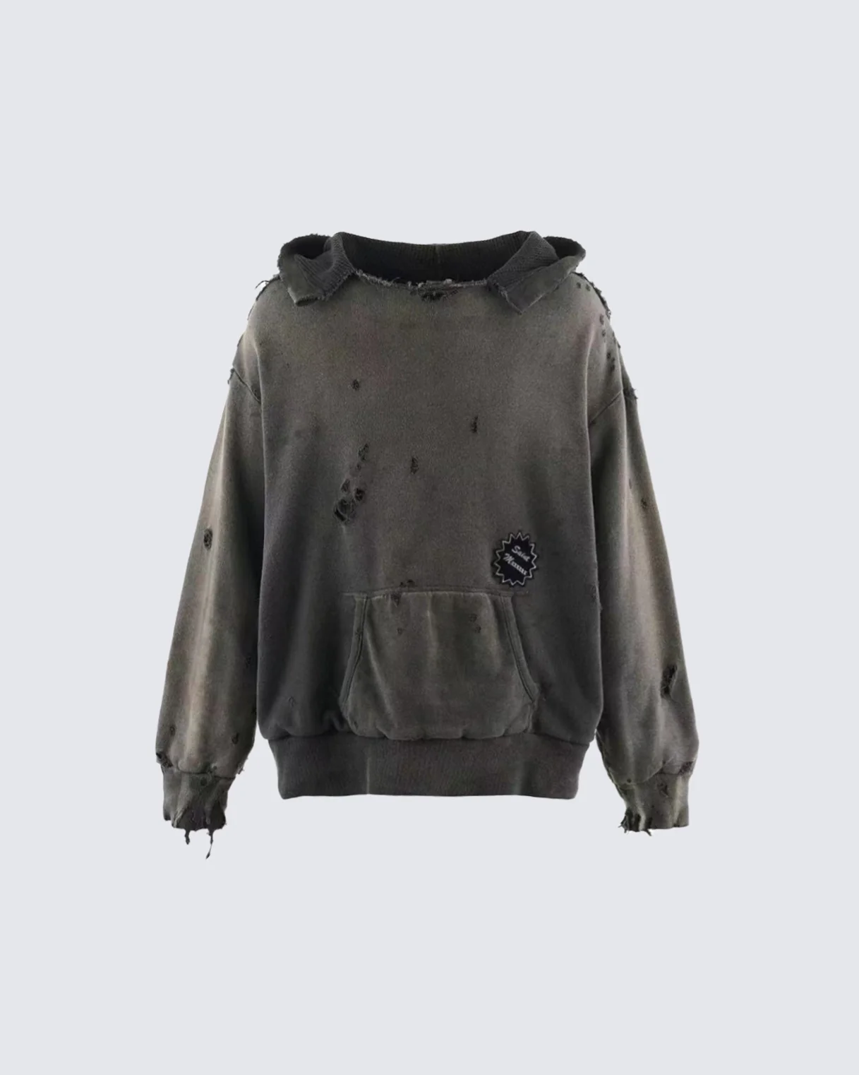 Distressed Printed Pullover Hoodie - Image 2
