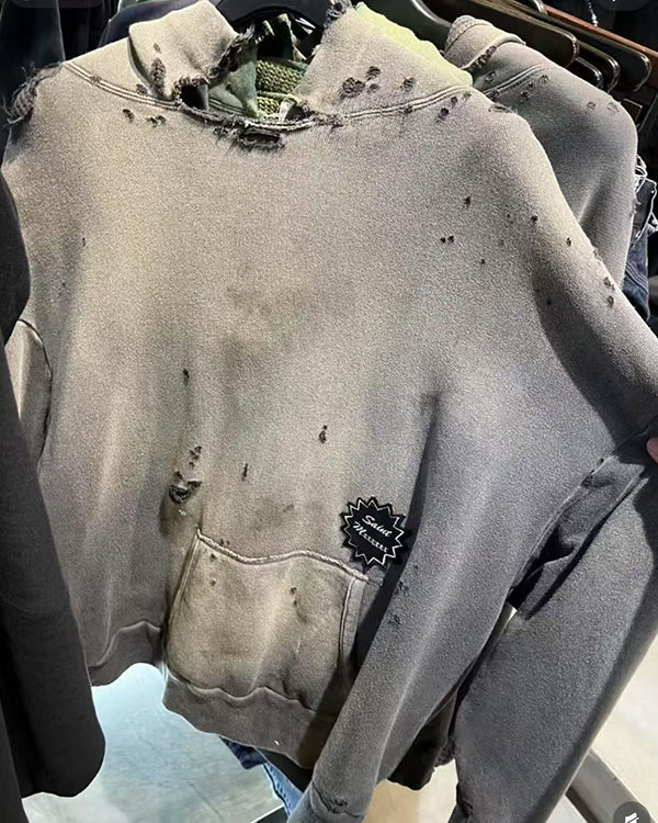 Distressed Printed Pullover Hoodie - Image 5