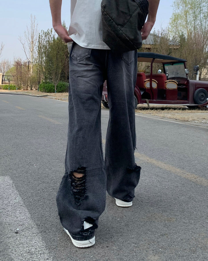 Distressed Ripped Black Denim Pants - Image 5