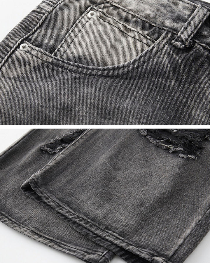 Distressed Ripped Black Denim Pants - Image 9