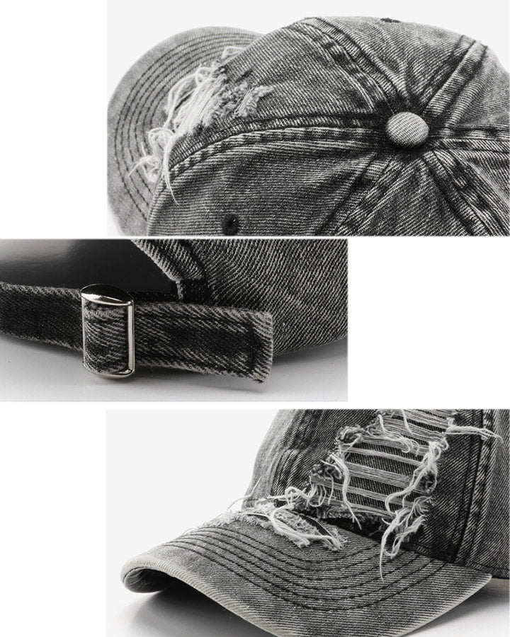 Distressed Washed Peaked Cap - Image 10