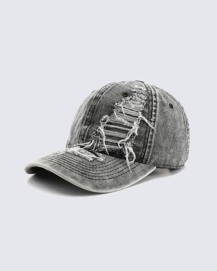 Distressed Washed Peaked Cap - Image 2