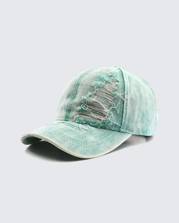 Distressed Washed Peaked Cap - Image 3