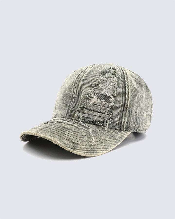 Distressed Washed Peaked Cap - Image 4