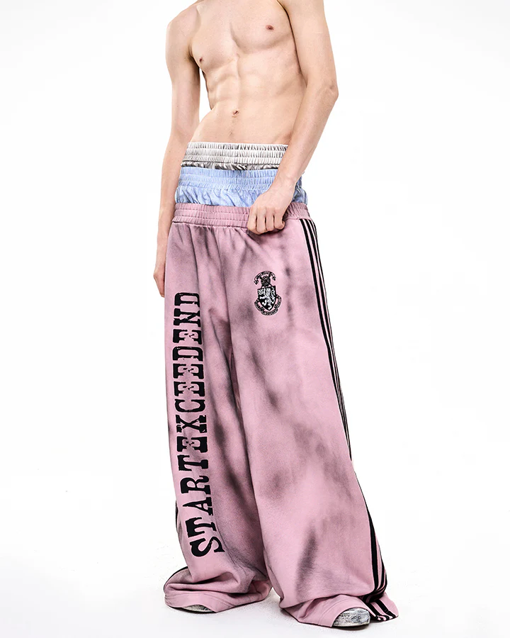 Double-Layer High Street Wide-Leg Pants - Image 5