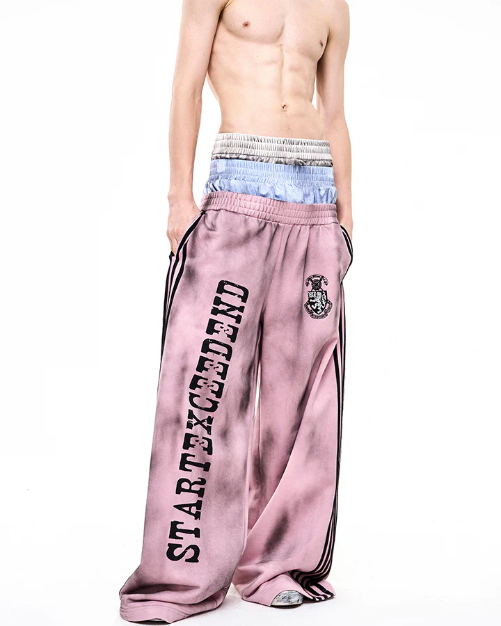 Double-Layer High Street Wide-Leg Pants - Image 9