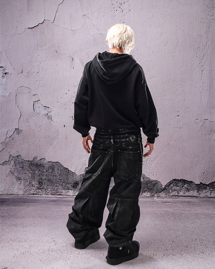 Double Waist Silver Wash Baggy Street Pants - Image 6