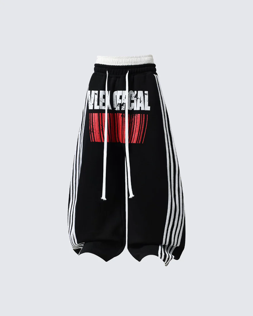Double Waist Washed Side Stripe Sweatpants - Image 4