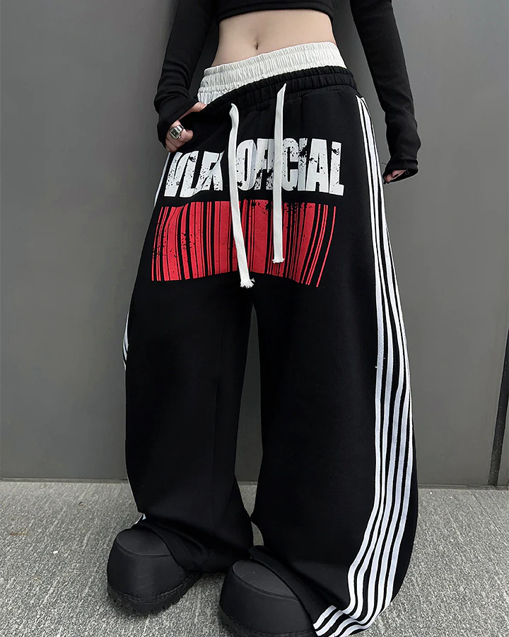 Double Waist Washed Side Stripe Sweatpants - Image 5