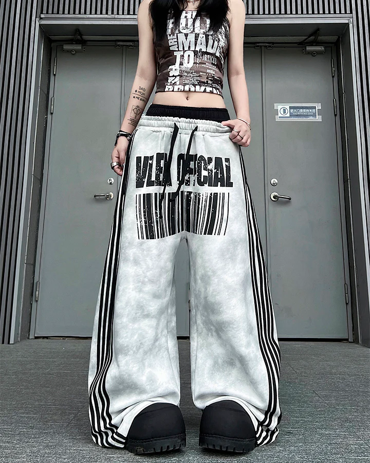Double Waist Washed Side Stripe Sweatpants - Image 6