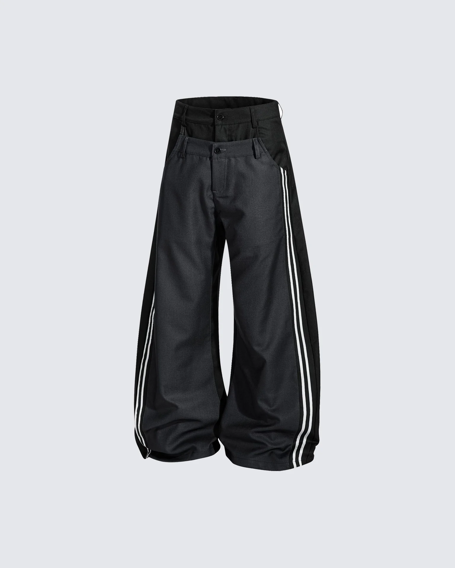 Dual-Layer Design Curved Blade Casual Pants - Image 2