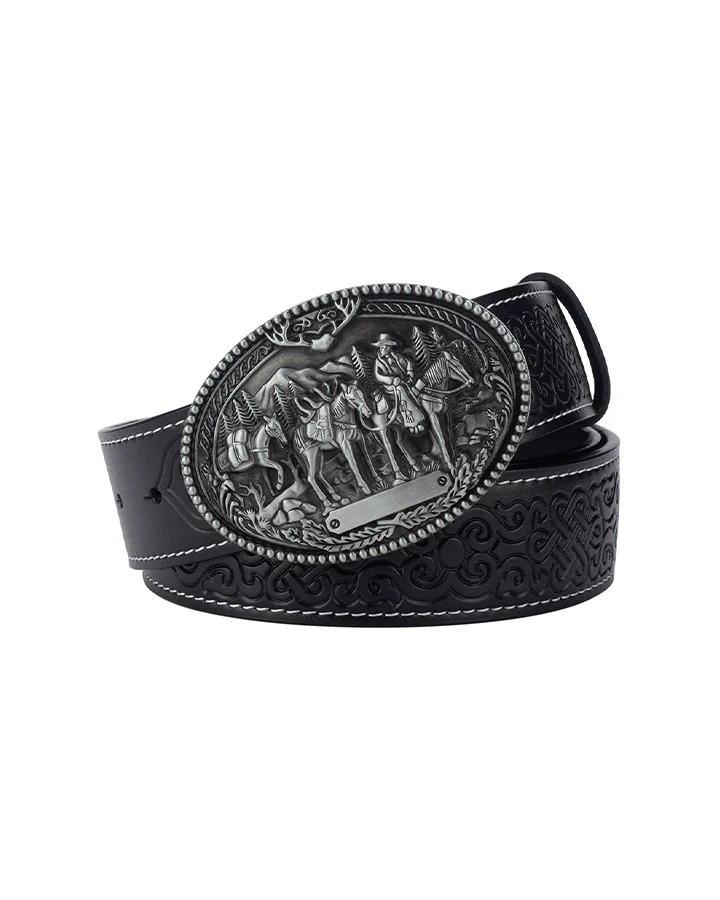 Embossed Western Leather Belt - Image 2
