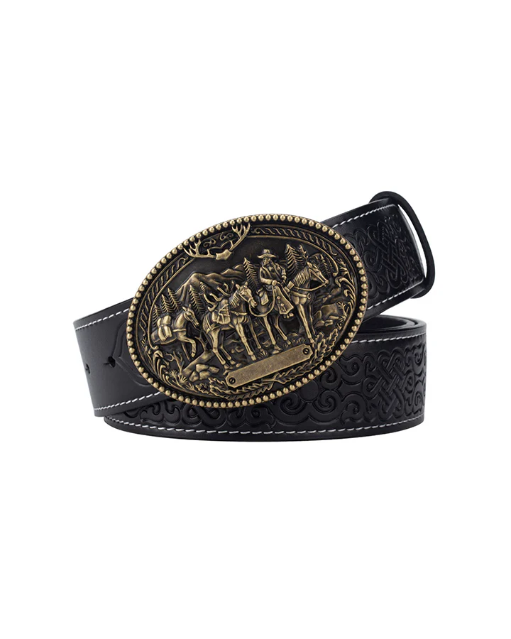 Embossed Western Leather Belt - Image 4