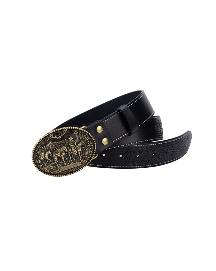 Embossed Western Leather Belt - Image 5