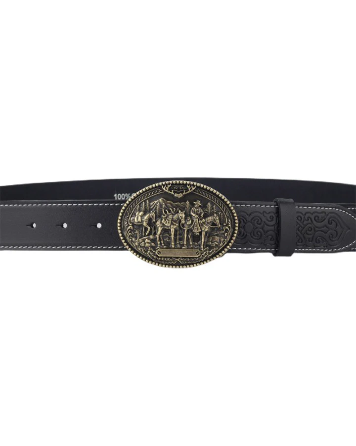 Embossed Western Leather Belt - Image 6