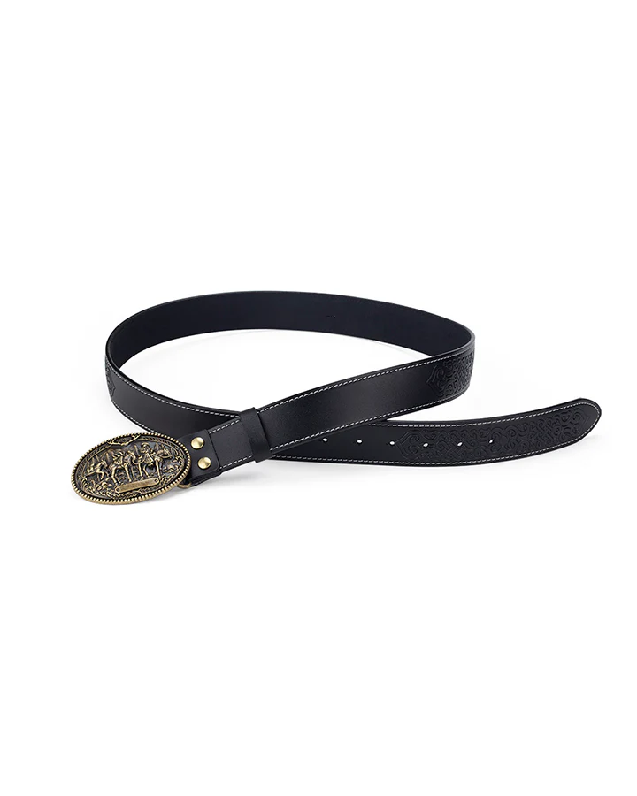 Embossed Western Leather Belt - Image 7