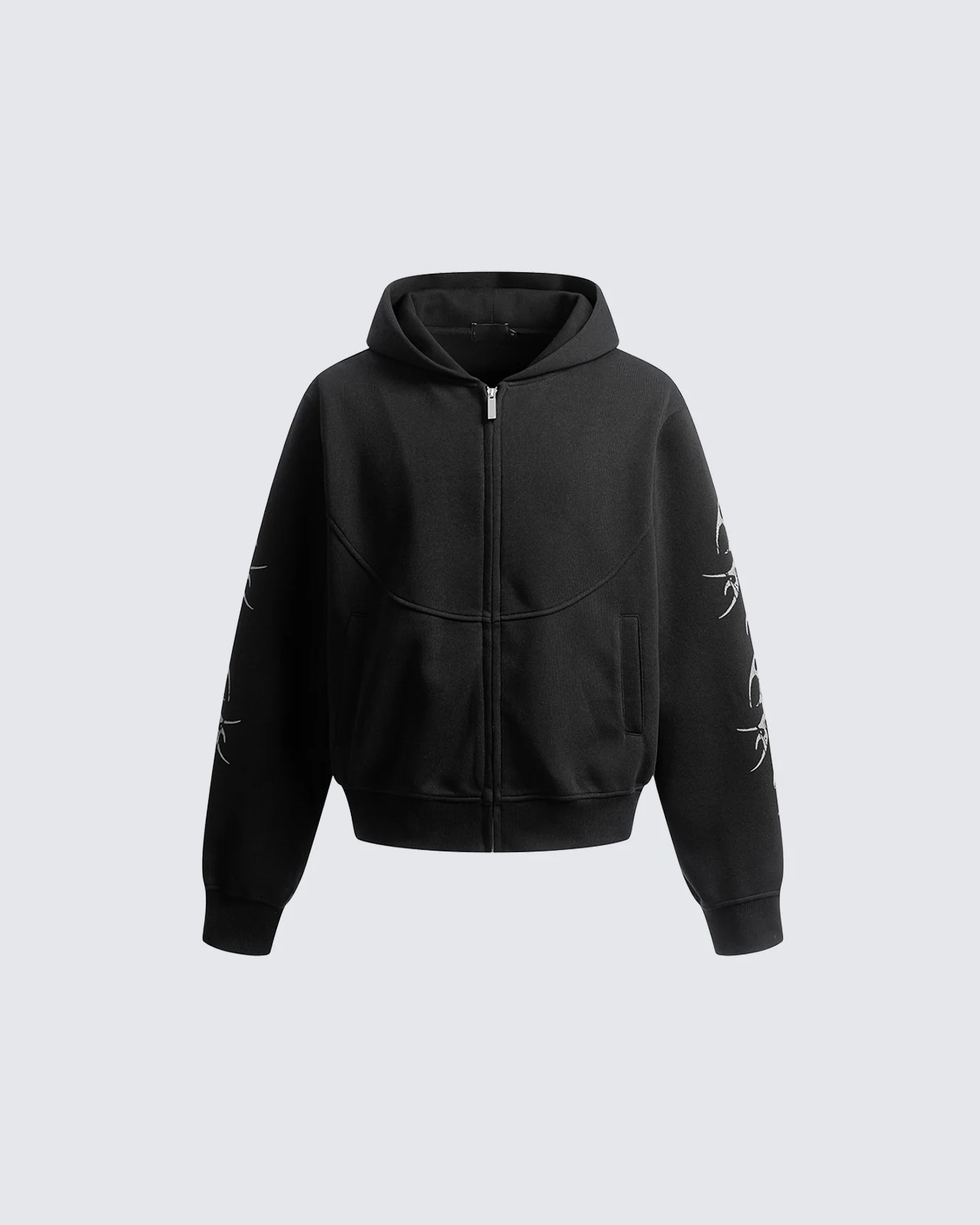 Embroidered Graphic Zip-Up Hoodie - Image 6