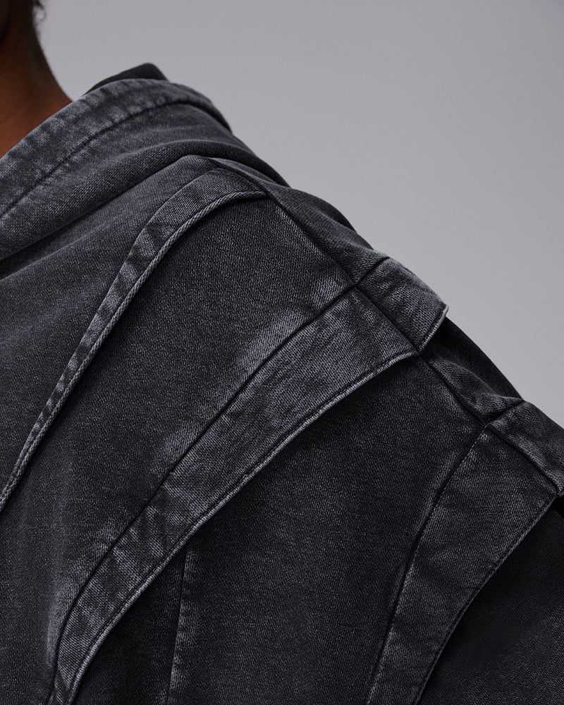 KIIKIOCLUB—Deconstructed Armor Zipper Hoodie - Image 3