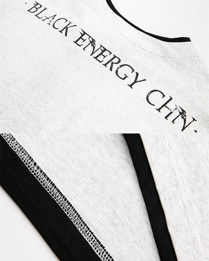 Fake Two-Piece Long Sleeve Zipper Tee - Image 11