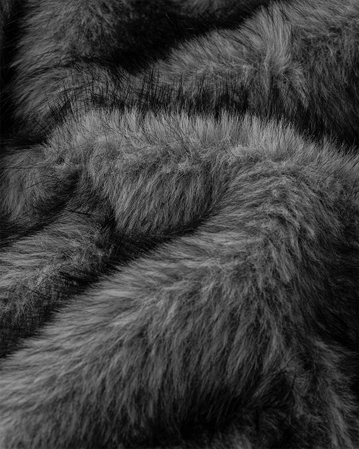 Faux Fur Bomber Jacket with Leather Details - Image 5