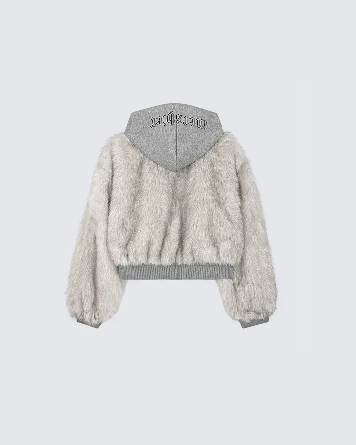 Faux Fur Layered Hooded Jacket - Image 4
