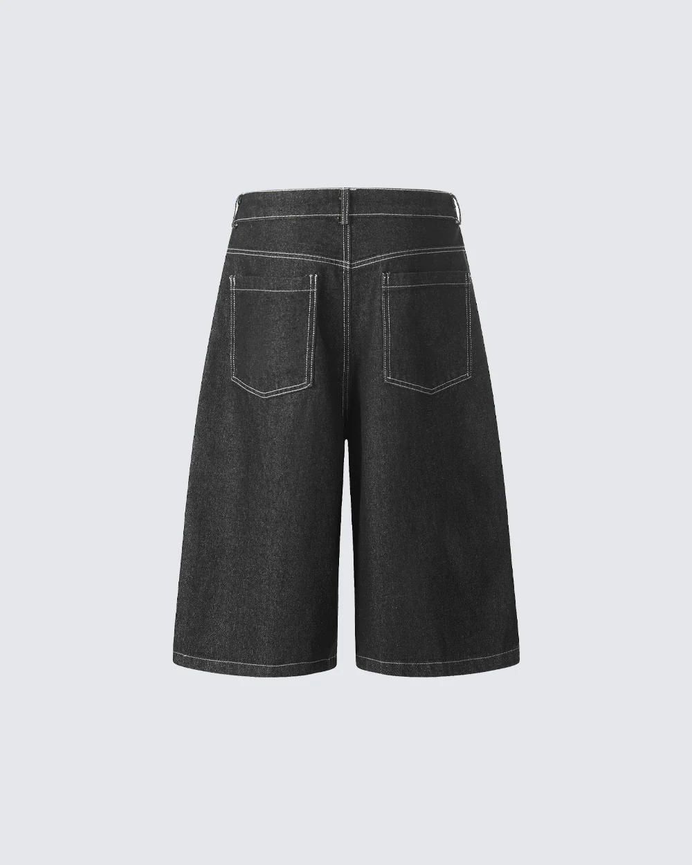 Flame Panel Seven-Length Denim Shorts - Image 4