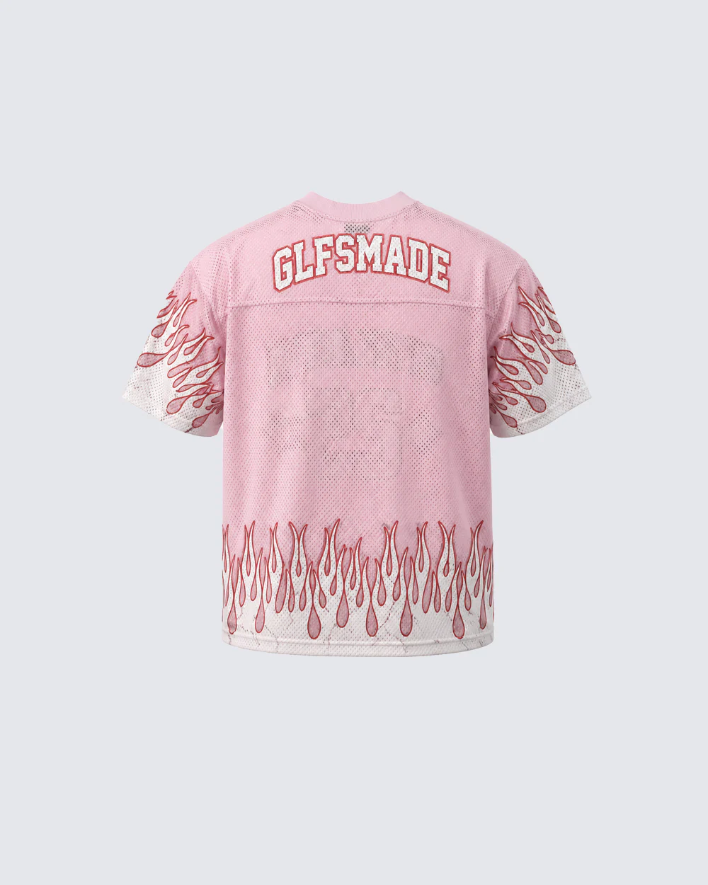 Flame Print Mesh Jersey Casual Tee - Image 4