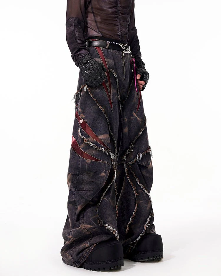 KIIKIO Distressed Ripped Denim Pants – Streetwear with Unique Torn Details - Image 3