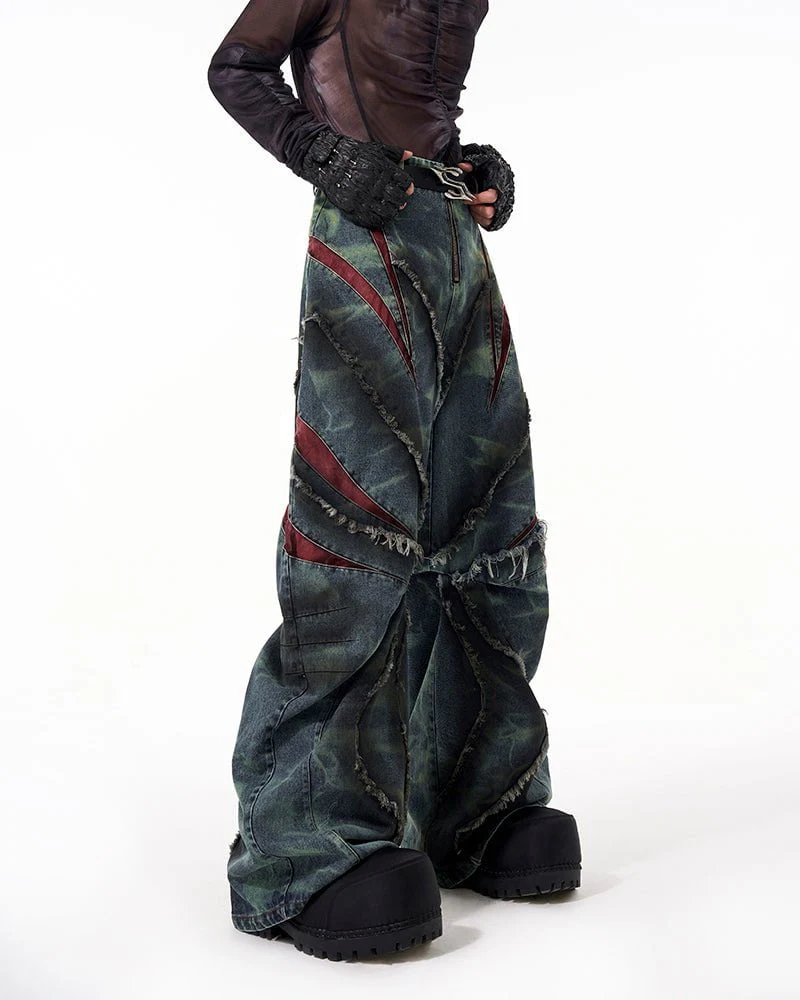 KIIKIO Distressed Ripped Denim Pants – Streetwear with Unique Torn Details - Image 5