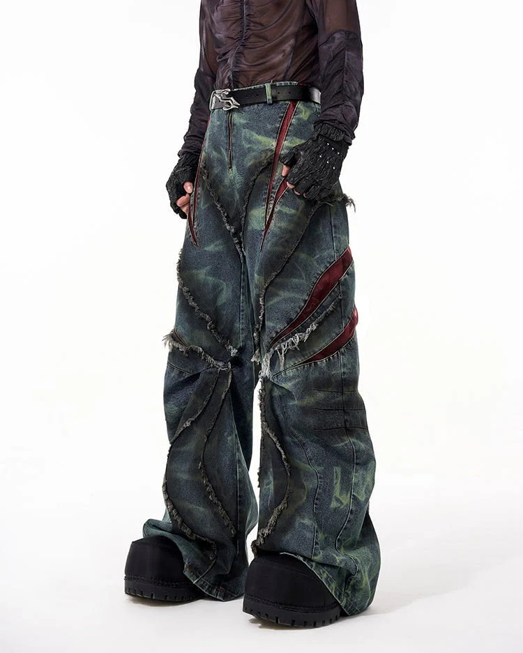 KIIKIO Distressed Ripped Denim Pants – Streetwear with Unique Torn Details - Image 6