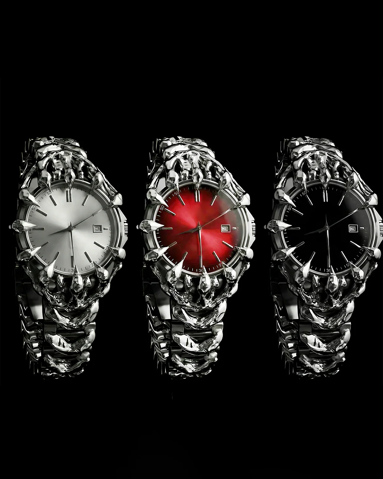 Futuristic Sculptural Metal Watch - Image 3