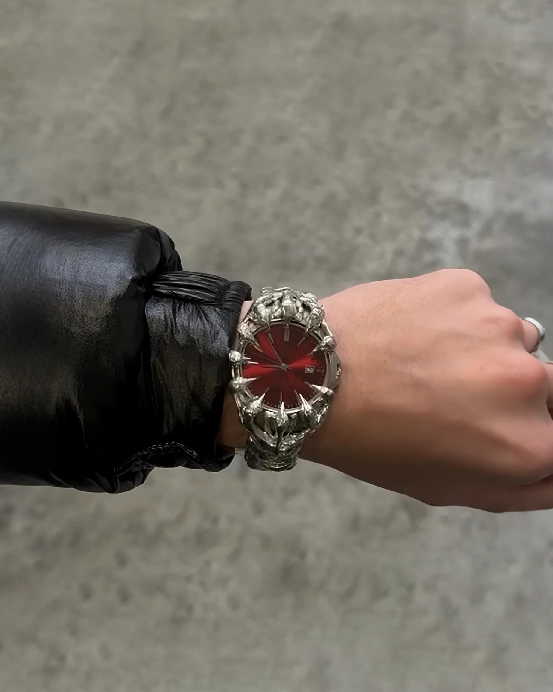 Futuristic Sculptural Metal Watch - Image 4
