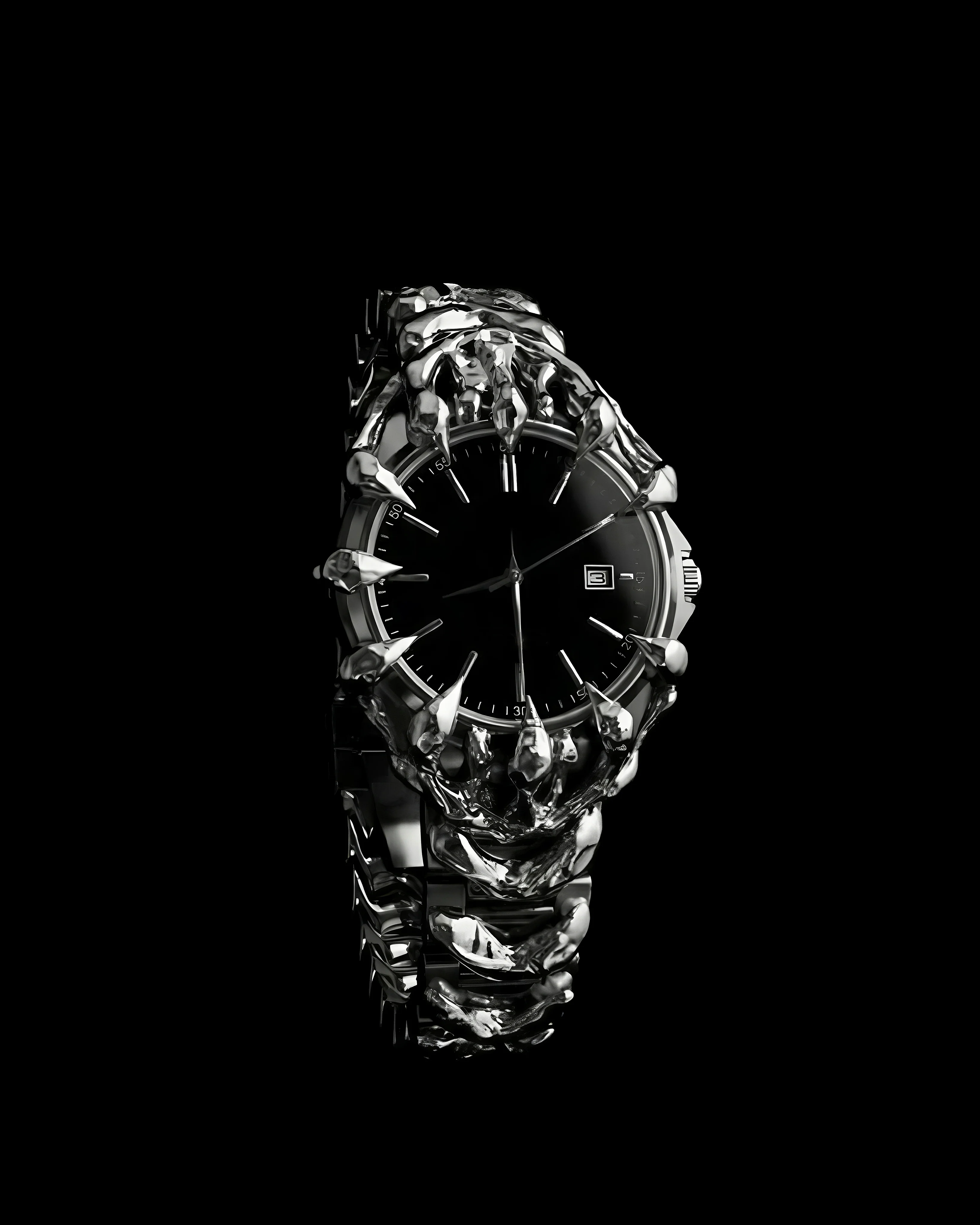 Futuristic Sculptural Metal Watch - Image 7