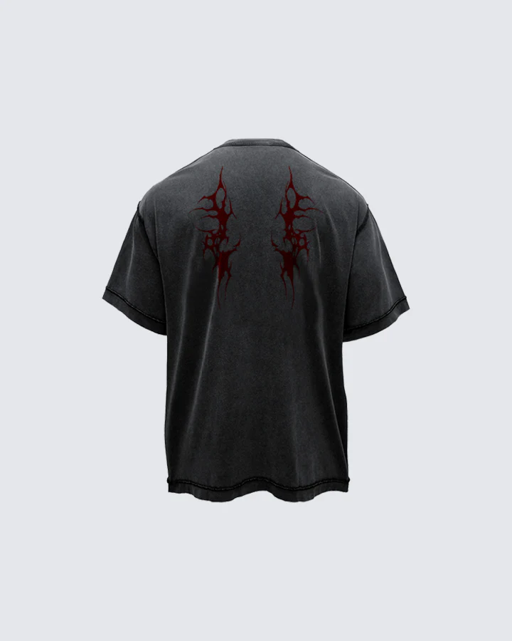 Gothic Angel Graphic Oversized T-shirt - Image 2