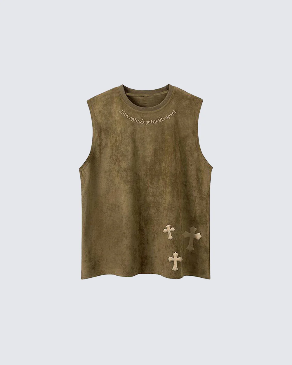Gothic Cross Washed Sleeveless Tank - Image 3